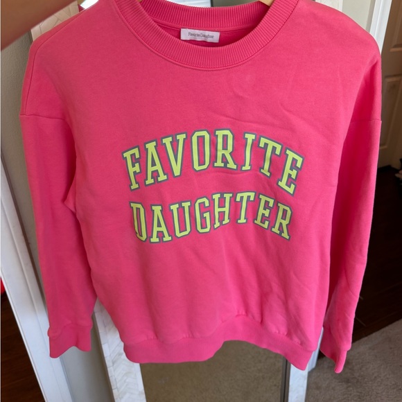 Favorite Daughter Oversized Bright Pink Woman’s Sweatshirt - Picture 2 of 6